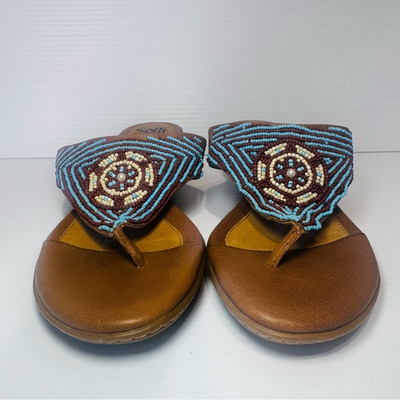 Sofft Women's Brown Beaded Leather Sandals Size 11 - Picture 5 of 13